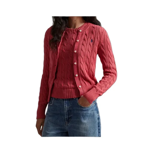 Polo Ralph Lauren Logo Embroidered Cable-Knit Cardigan