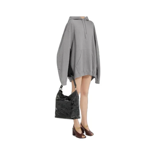 Mm6 Maison Margiela Tie Detailed Hooded Mini Dress