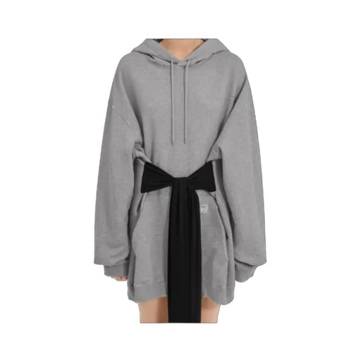 Mm6 Maison Margiela Tie Detailed Hooded Mini Dress