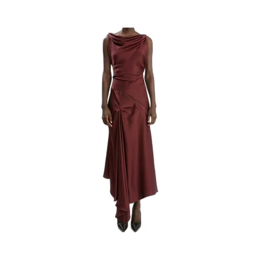 Posy Midi Dress In Cinnabar Red