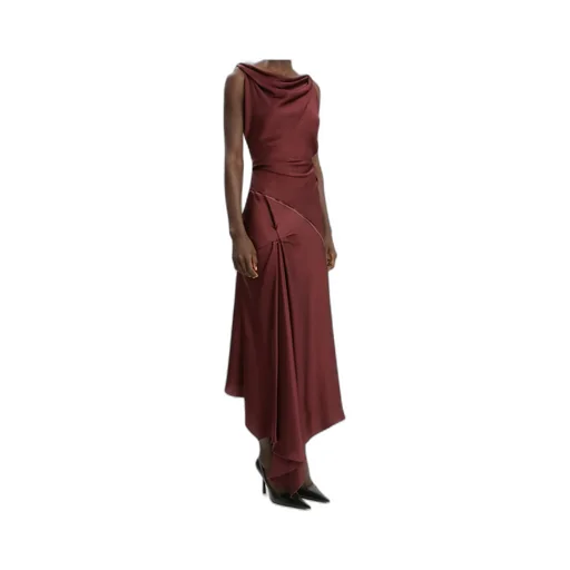 Posy Midi Dress In Cinnabar Red