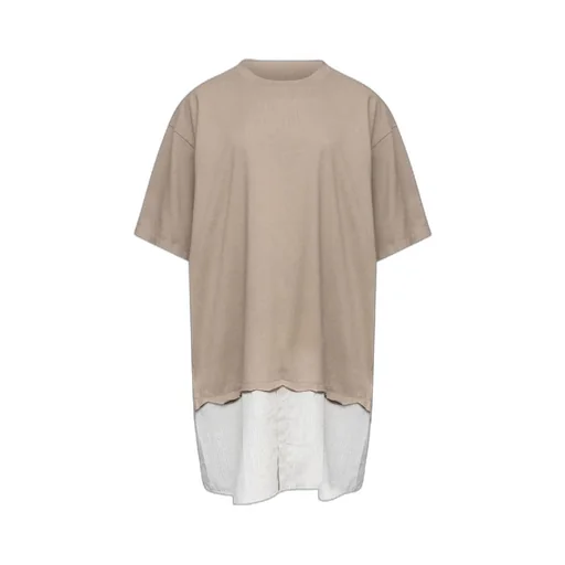 Striped-Panel Mini T-Shirt Dress