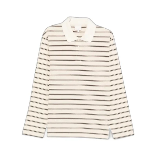 A.P.C. Button Detailed Striped Polo Shirt
