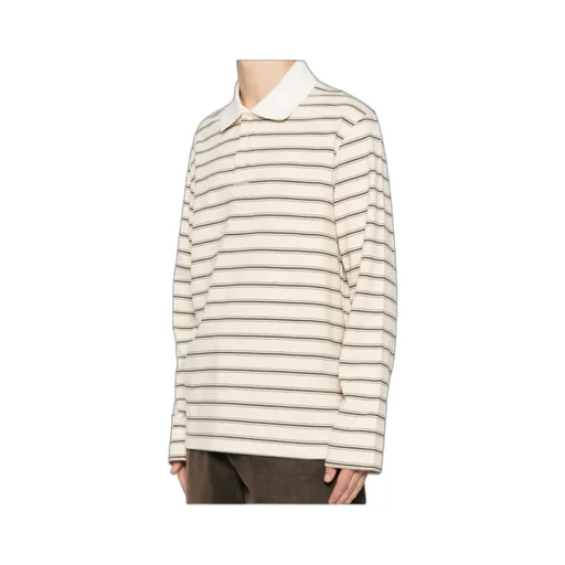 A.P.C. Button Detailed Striped Polo Shirt
