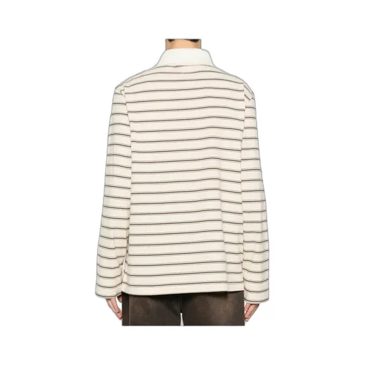 A.P.C. Button Detailed Striped Polo Shirt