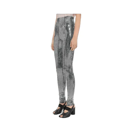 Mm6 Maison Margiela High-Waisted Sequinned Trousers