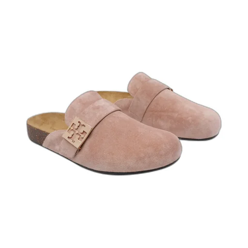 Mellow Metal-Logo Suede Mules