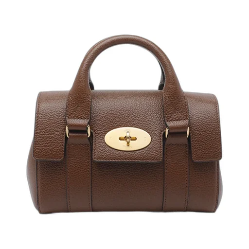 Mulberry Logo Engraved Foldover Top Tote Bag