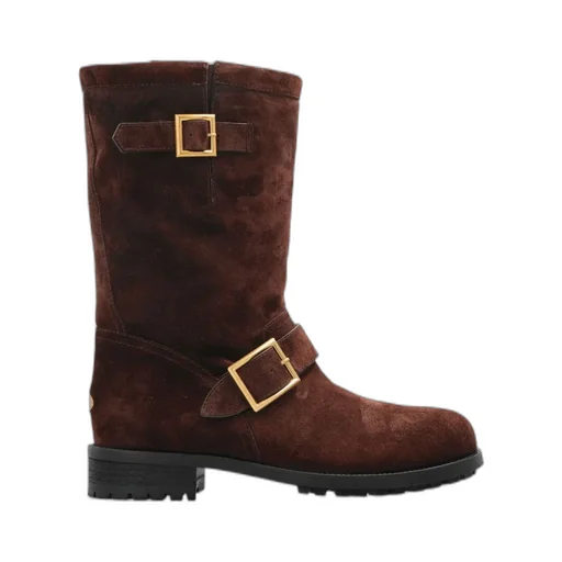 Jimmy Choo Biker Buckled Ankle Boots