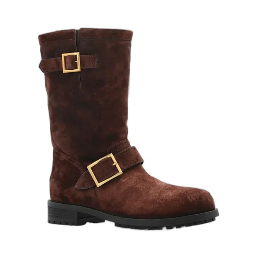 Jimmy Choo Biker Buckled Ankle Boots
