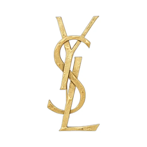 Saint Laurent Cassandre Logo Engraved Brooch