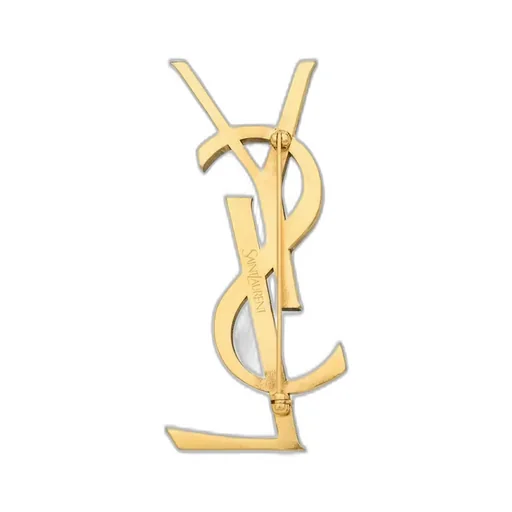 Saint Laurent Cassandre Logo Engraved Brooch