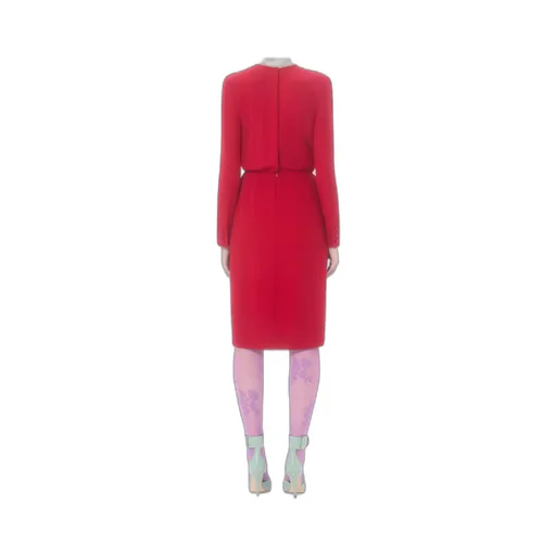 Valentino	Bow Embellished Long-Sleeved Dress