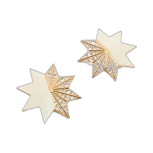 Pas Plus Earrings In Metal, Enamel And Swarovski® Crystals