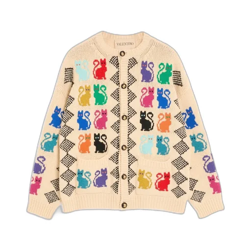 Valentino Animal Patterned Button-Up Cardigan