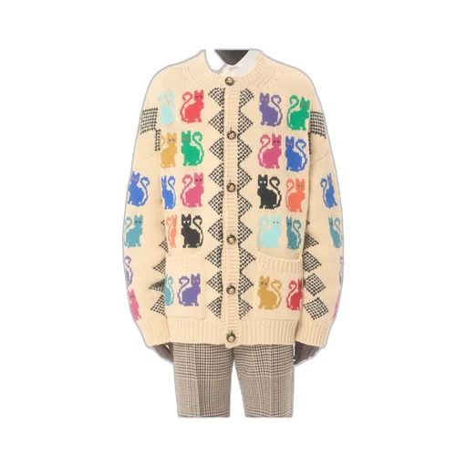 Valentino Animal Patterned Button-Up Cardigan