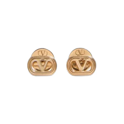 Valentino Ovalette Logo Engraved Earrings