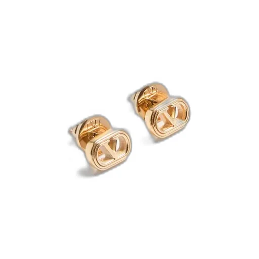 Valentino Ovalette Logo Engraved Earrings