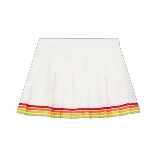 Orange Mascot Pleated Silk Twill Skirt