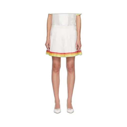 Orange Mascot Pleated Silk Twill Skirt