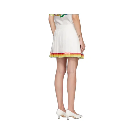 Orange Mascot Pleated Silk Twill Skirt