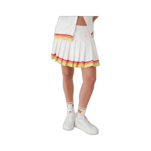 Orange Mascot Pleated Silk Twill Skirt