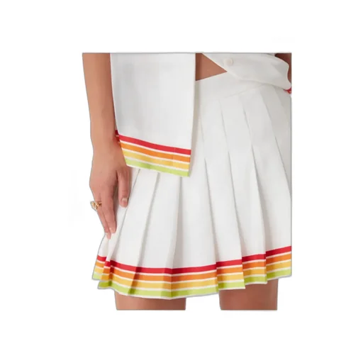 Orange Mascot Pleated Silk Twill Skirt