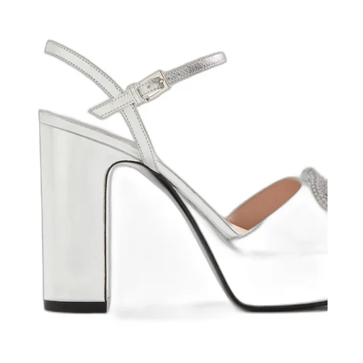 Vlogo Signature Platform Sandal In Laminated Nappa Leather 115Mm