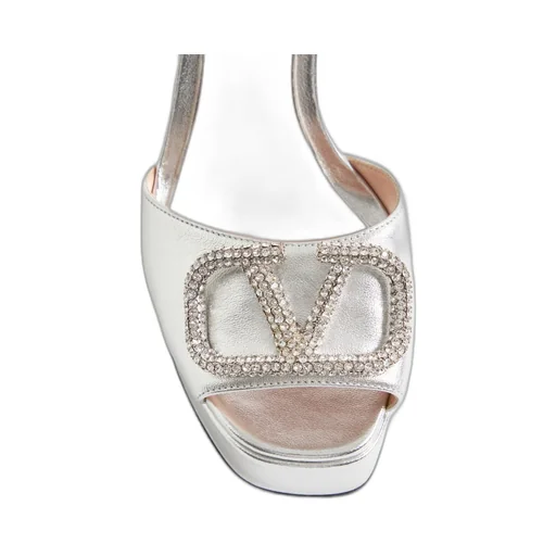 Vlogo Signature Platform Sandal In Laminated Nappa Leather 115Mm