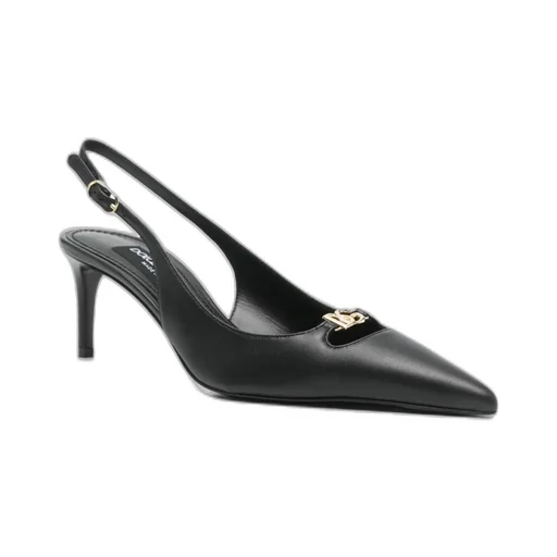 Dolce & Gabbana Lollo Logo Plaque Slingback Pumps