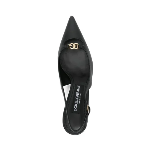 Dolce & Gabbana Lollo Logo Plaque Slingback Pumps