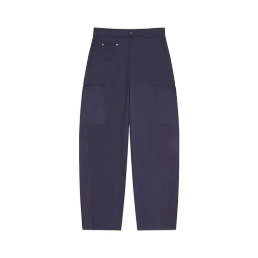 Couture Seam Cargo Trousers In Herringbone Denim