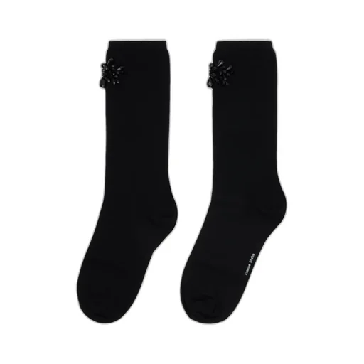 Beaded Flower Ankle Socks
