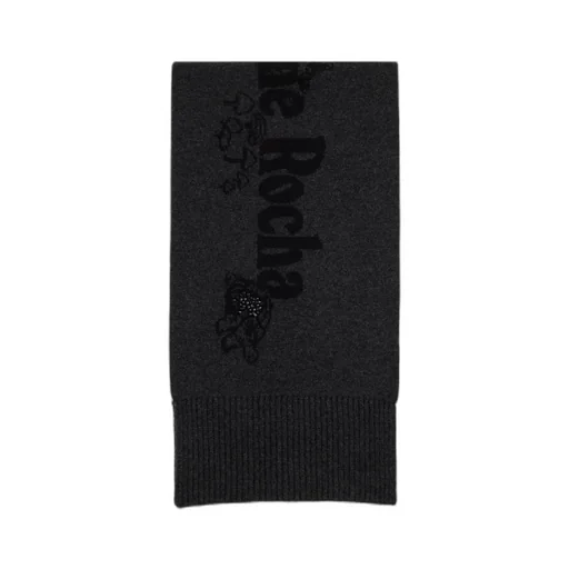 Long Graphic Logo Knit Scarf