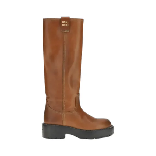 55Mm Platform Lug-Sole Knee-High Boots