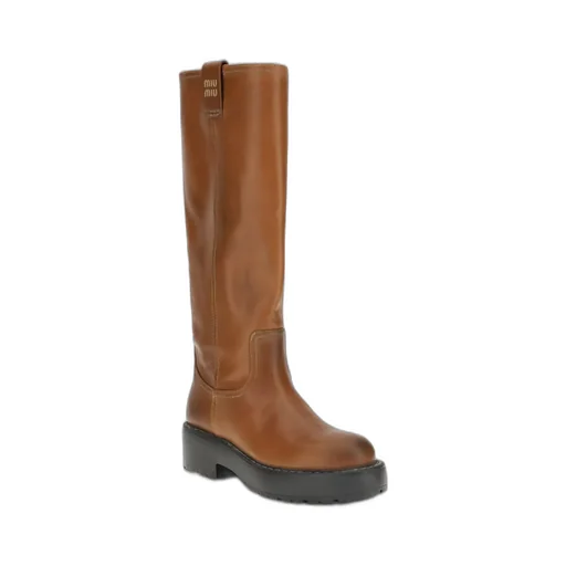 55Mm Platform Lug-Sole Knee-High Boots