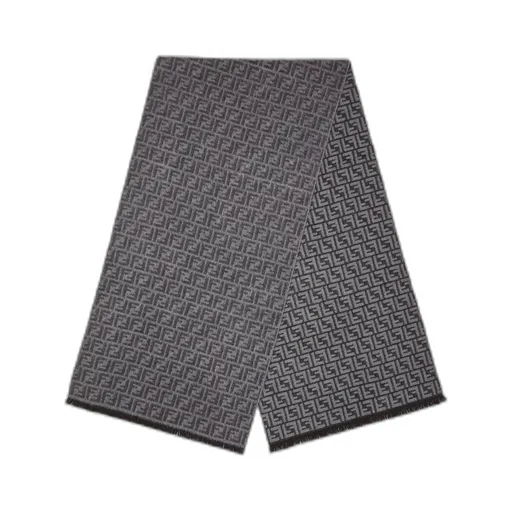Fendi Ff Jacquard Fringed-Edge Scarf