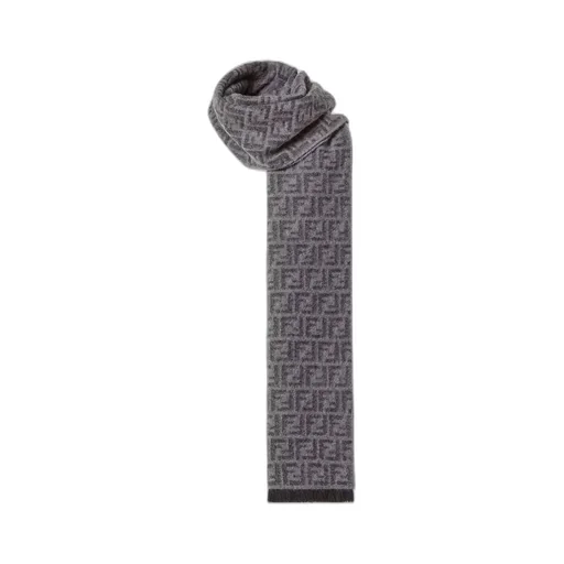 Fendi Ff Jacquard Fringed-Edge Scarf