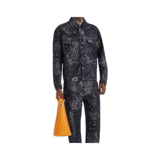 Fendi Falena Drops Jacquard Denim Oversize Jacket
