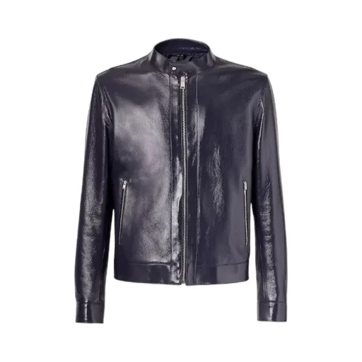 Fendi Zip-Up Leather Biker Jacket