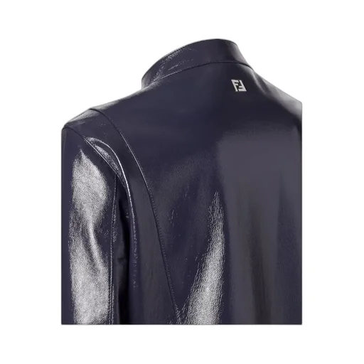 Fendi Zip-Up Leather Biker Jacket