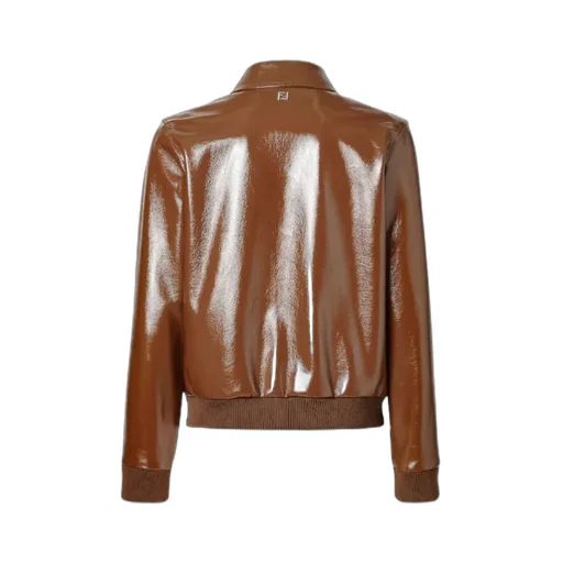 Fendi Long Sleeved Leather Jacket