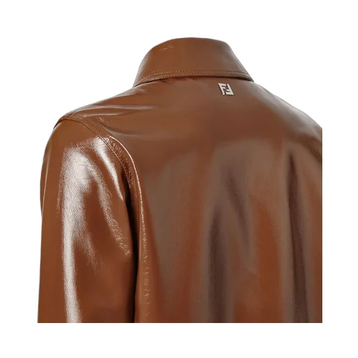 Fendi Long Sleeved Leather Jacket