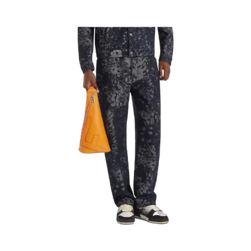 Fendi Straight-Leg Jacquard Long Jeans