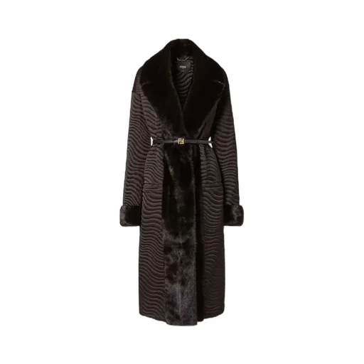 Black Satin And Mink Coat