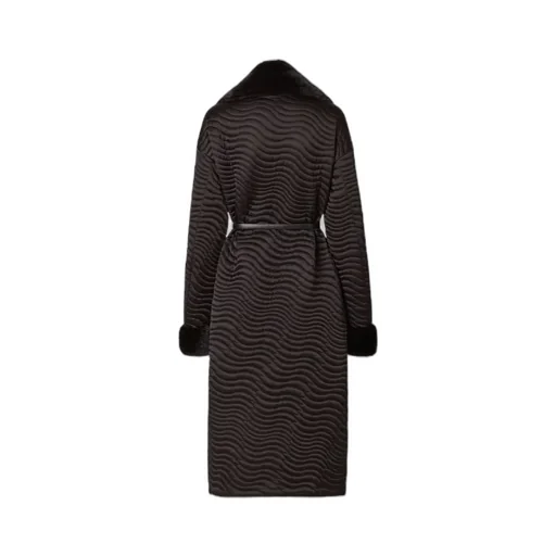 Black Satin And Mink Coat