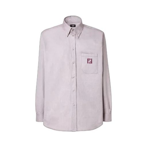 Fendi Logo Embroidered Bown-Down Oxford Shirt