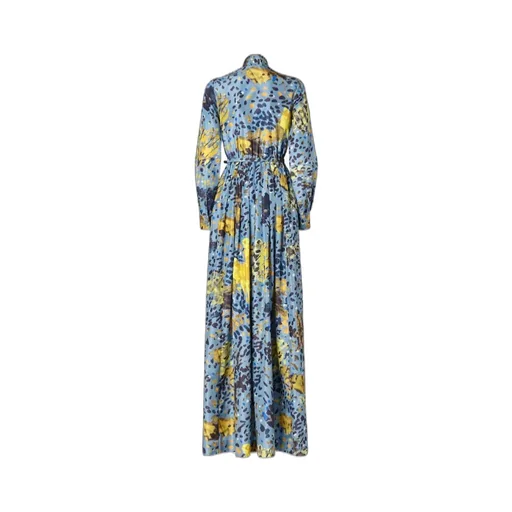 Light Blue Printed Silk Dress