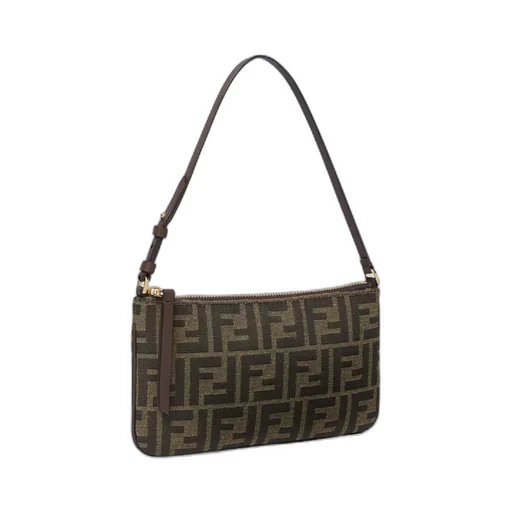 Fendi Ff Jacquard Flat Baguette Pouch