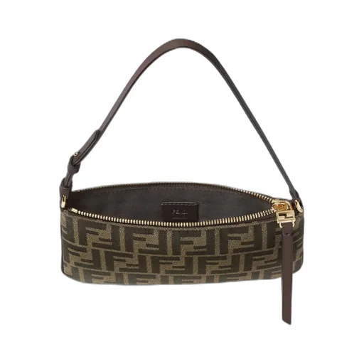 Fendi Ff Jacquard Flat Baguette Pouch